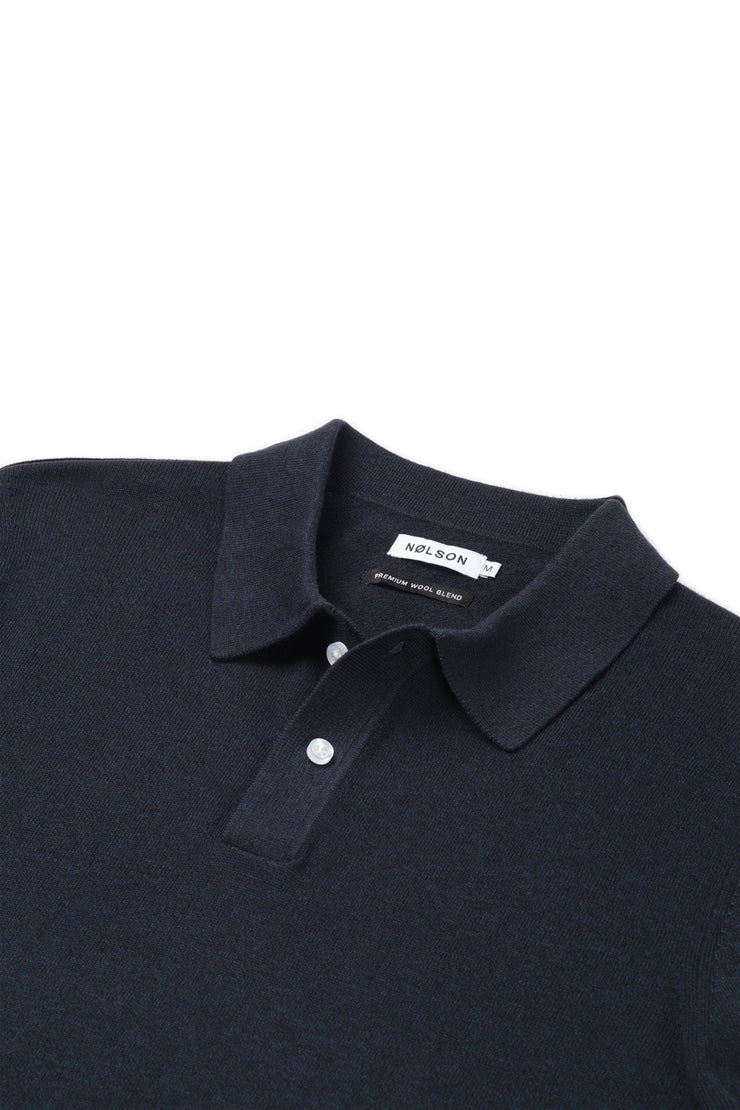 Knitted Polo Dark Blue