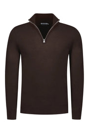 Quarter-zip Chocolate Brown Sweater