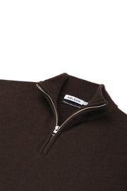 Quarter-zip Chocolate Brown Sweater