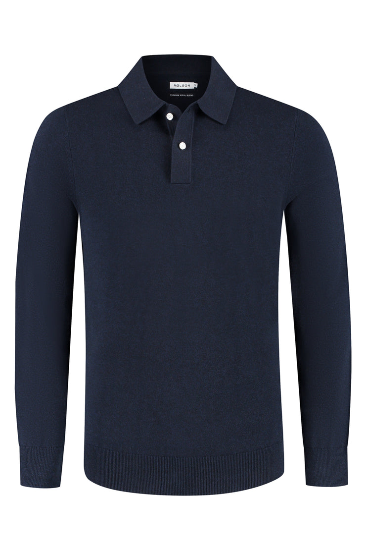 Knitted Polo Dark Blue