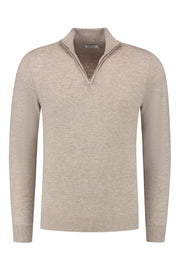 Quarter-zip Beige Sweater