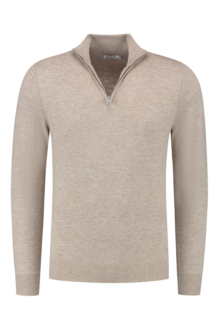 Quarter-zip Beige Sweater