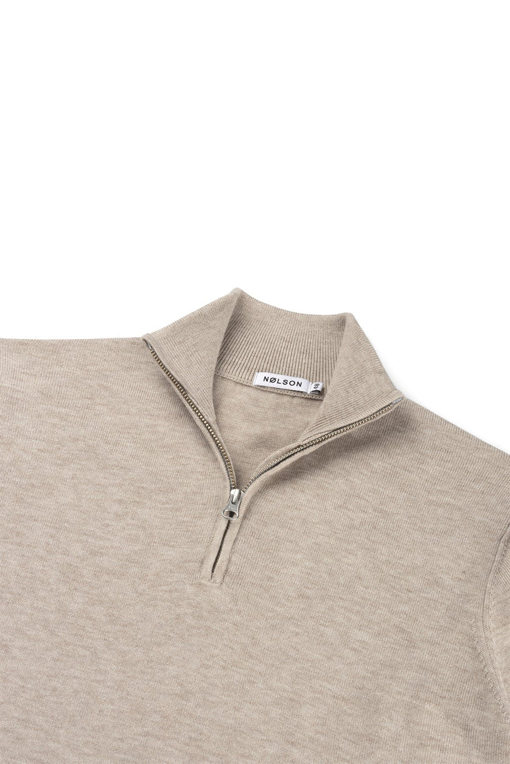 Quarter-zip Beige Sweater