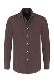 Lindo Dark Brown Linen Shirt