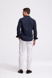 Lindo Dark Blue Linen Shirt