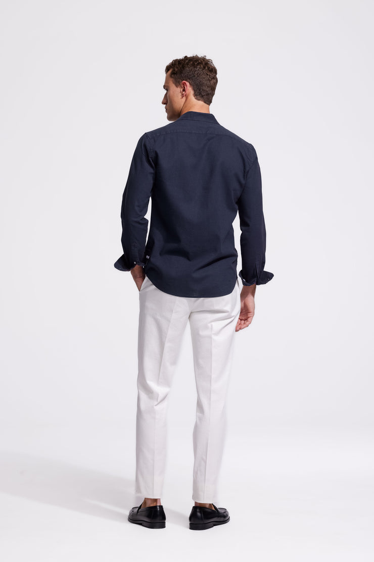 Lindo Dark Blue Linen Shirt