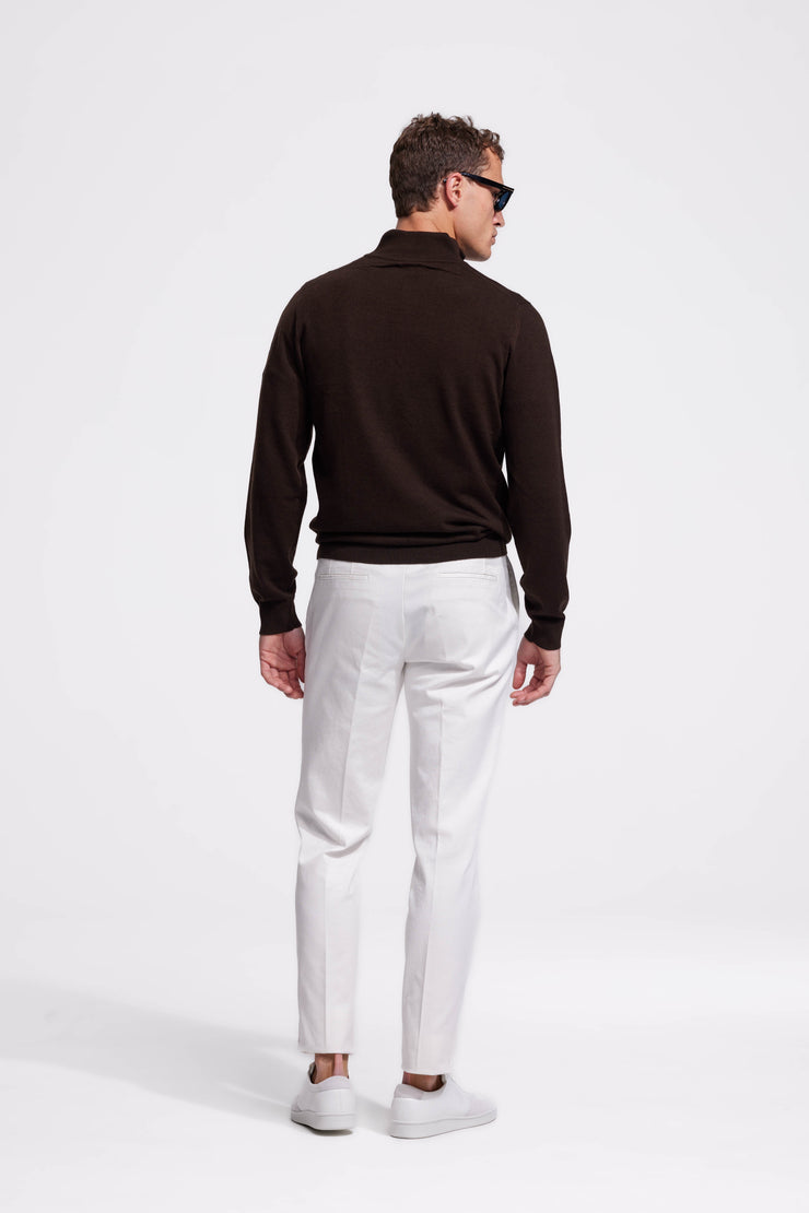 Quarter-zip Chocolate Brown Sweater