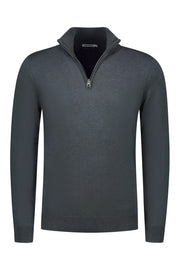 Quarter-zip Petrol Sweater