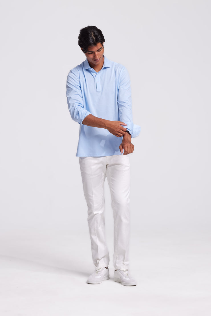 Polo Longsleeve Light Blue
