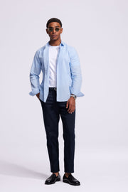 Lindo Light Blue Linen Shirt